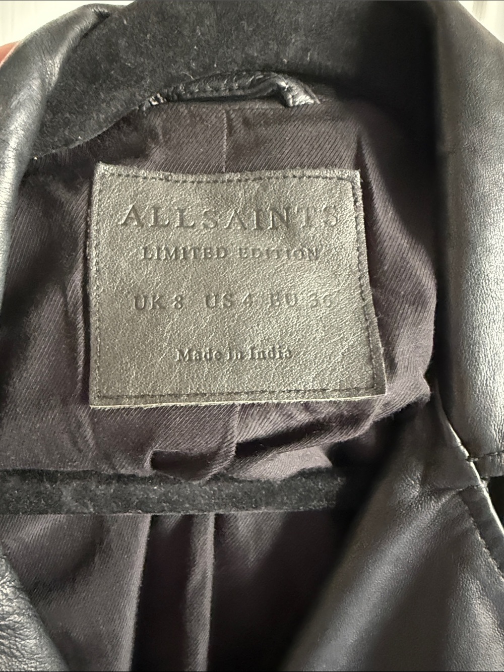 All Saints Black Leather Biker Jacket - Picture 2 of 4
